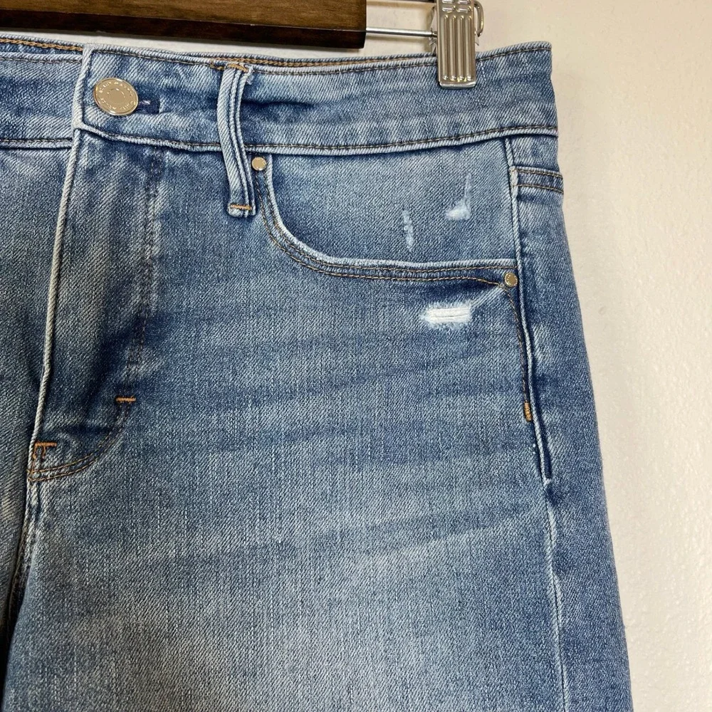 White House Black Market Womens Size 4 Medium Wash Cuffed Denim Shorts 5 Inseam